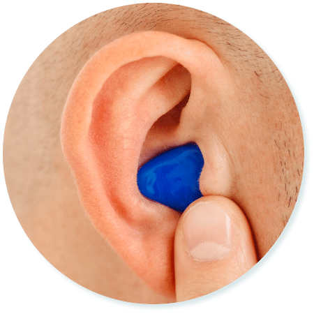 Zoomed in image of an ear with a custom earmold